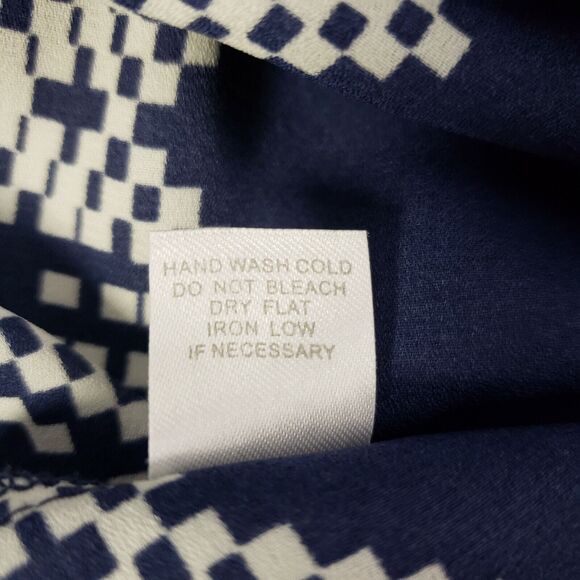 Charming Charlie Womens Blouse Size Medium M Blue Sheer Long Sleeve Tie Neck - Picture 11 of 11